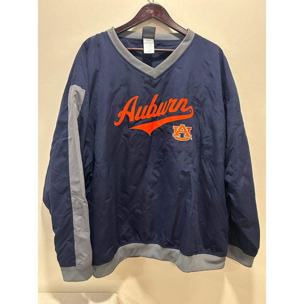 Auburn Tigers navy blue V-neck windbreaker pullover 2x